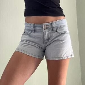 Vintage Y2k SO Womens Low Rise Denim Jean Shorts Size 7 Light Wash